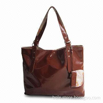 Promotional Tote Bag, Made of PU Material, with Handle, Belt Decoration and Full Print TC Lining